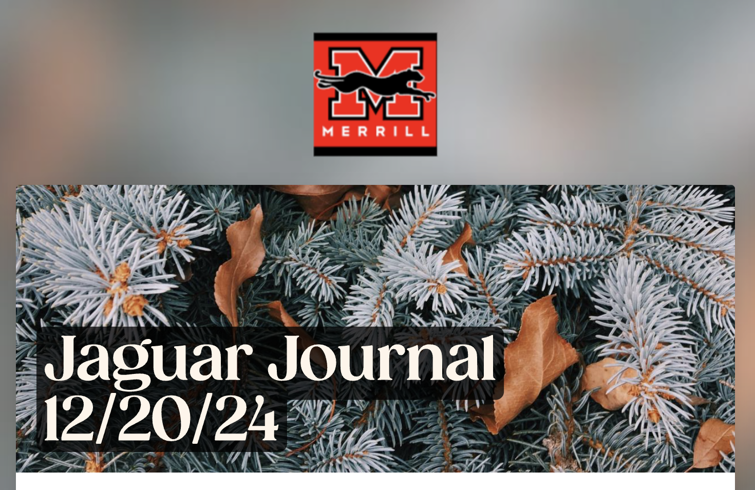 Jaguar Journal 12/20/24